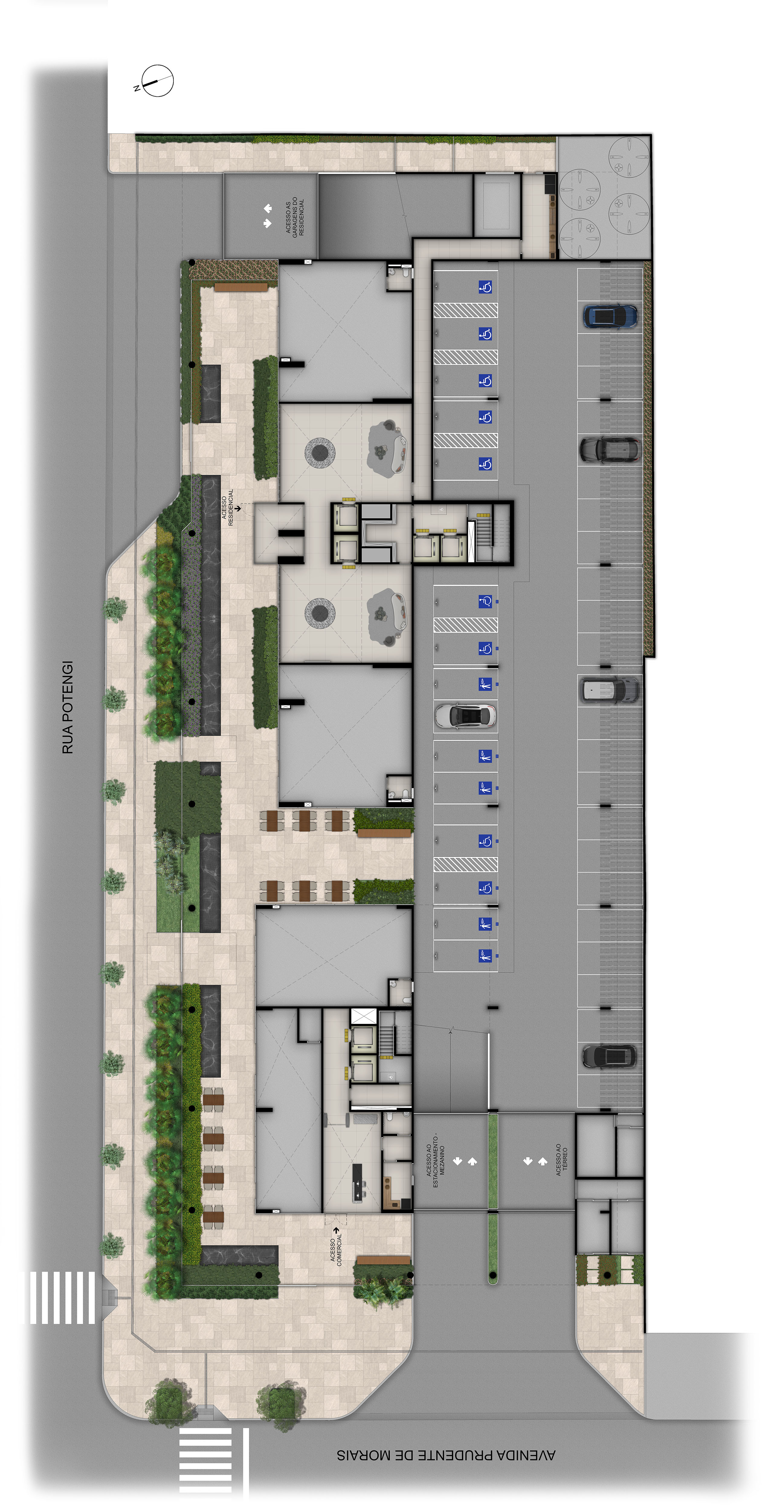 Planta da implantação do térreo