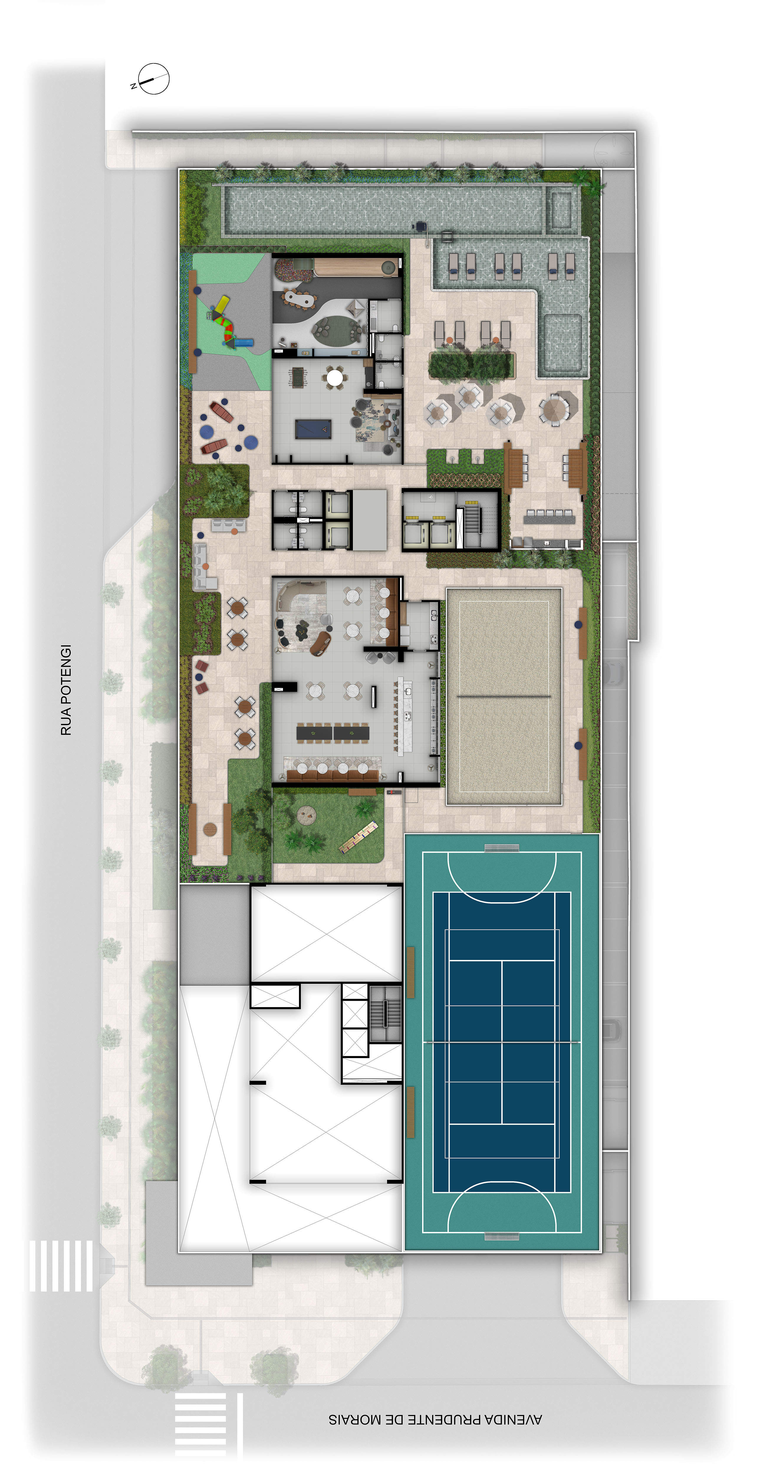 Planta da área de lazer pavimento 1