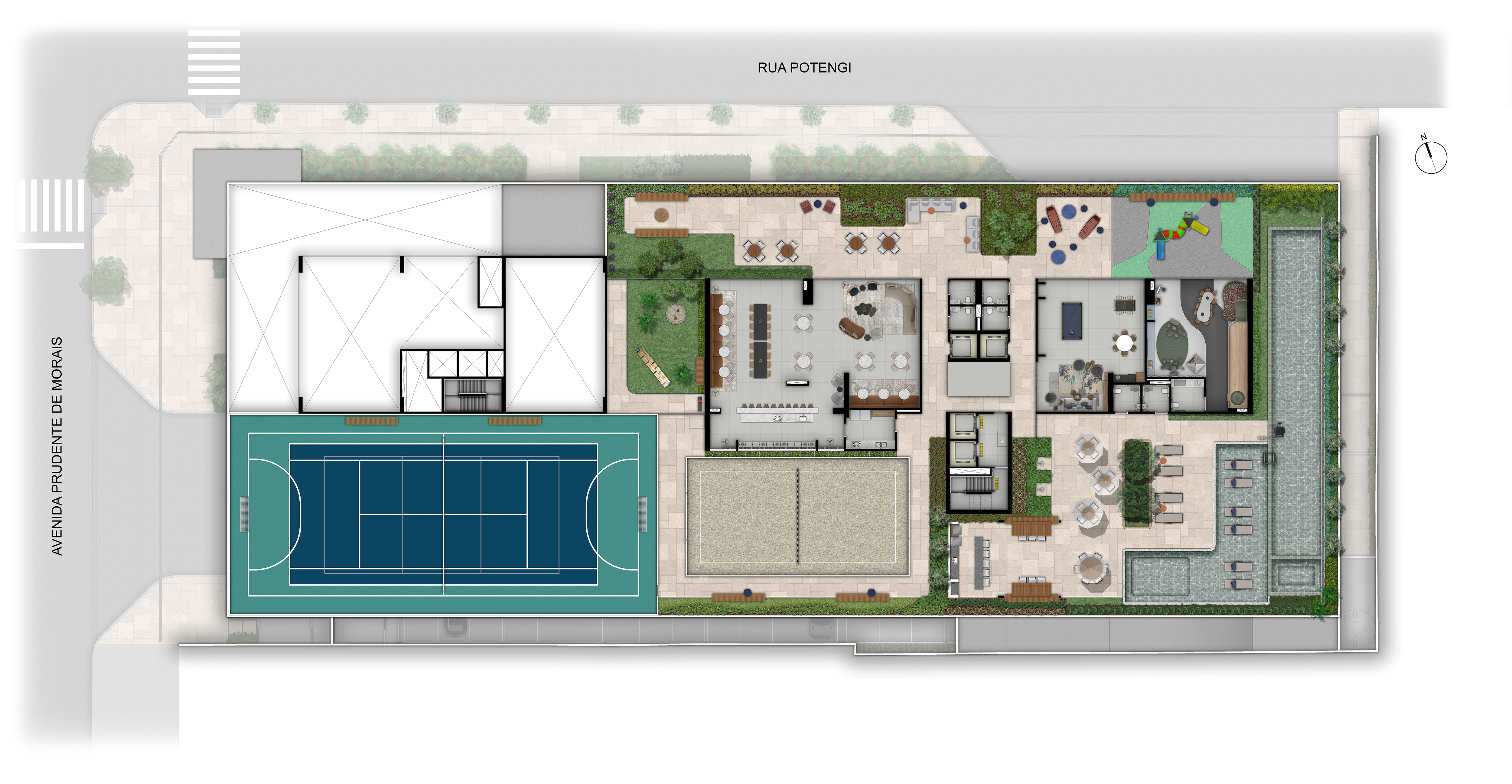 Planta da área de lazer pavimento 1