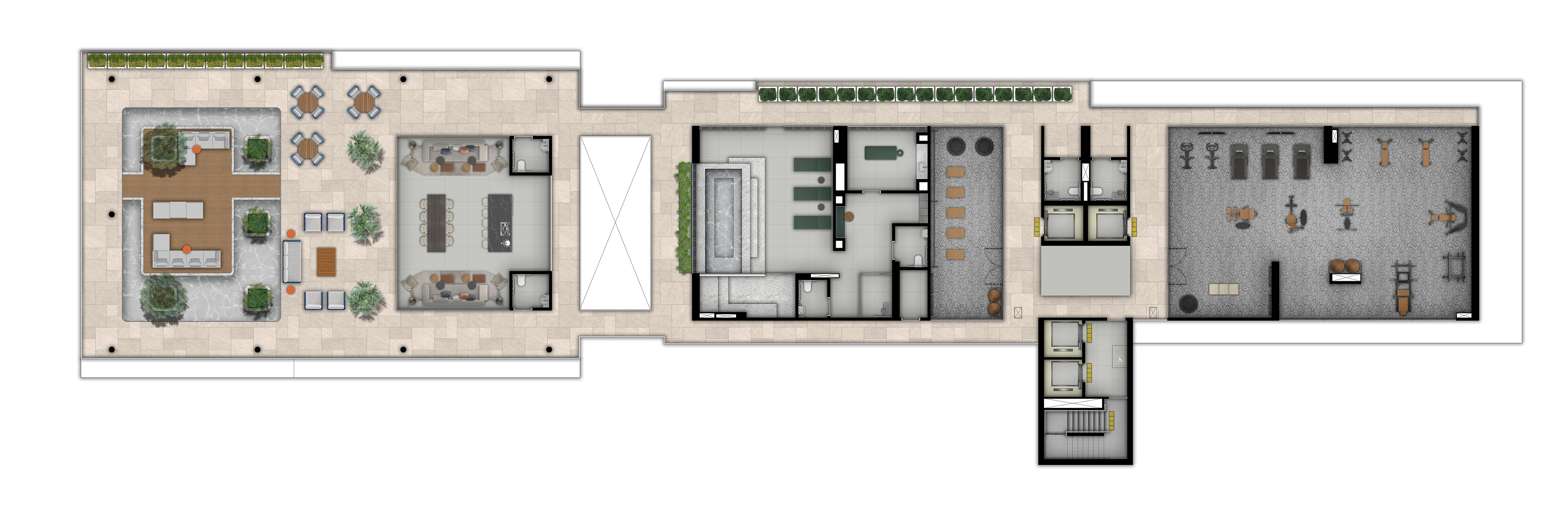 Planta da área de lazer pavimento 1
